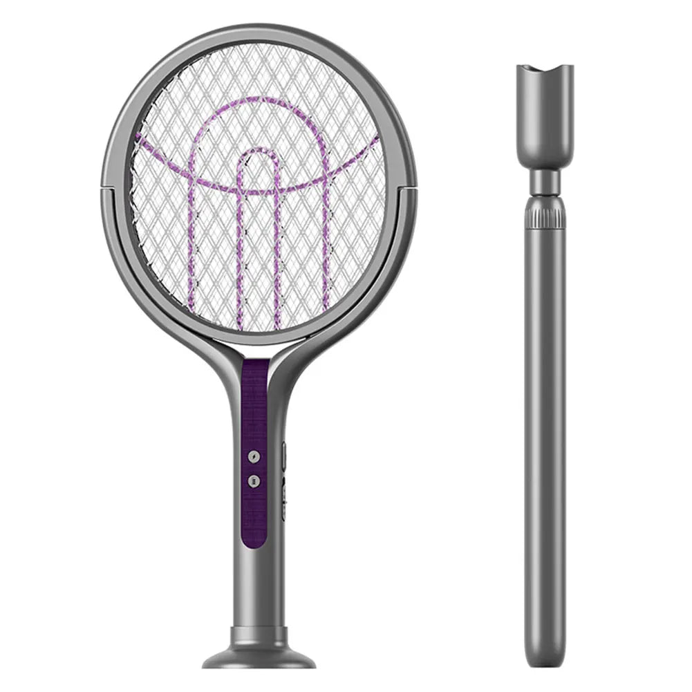 Electric Fly Swatter with Telescopic Handle - 3-in-1 Insect Zapper