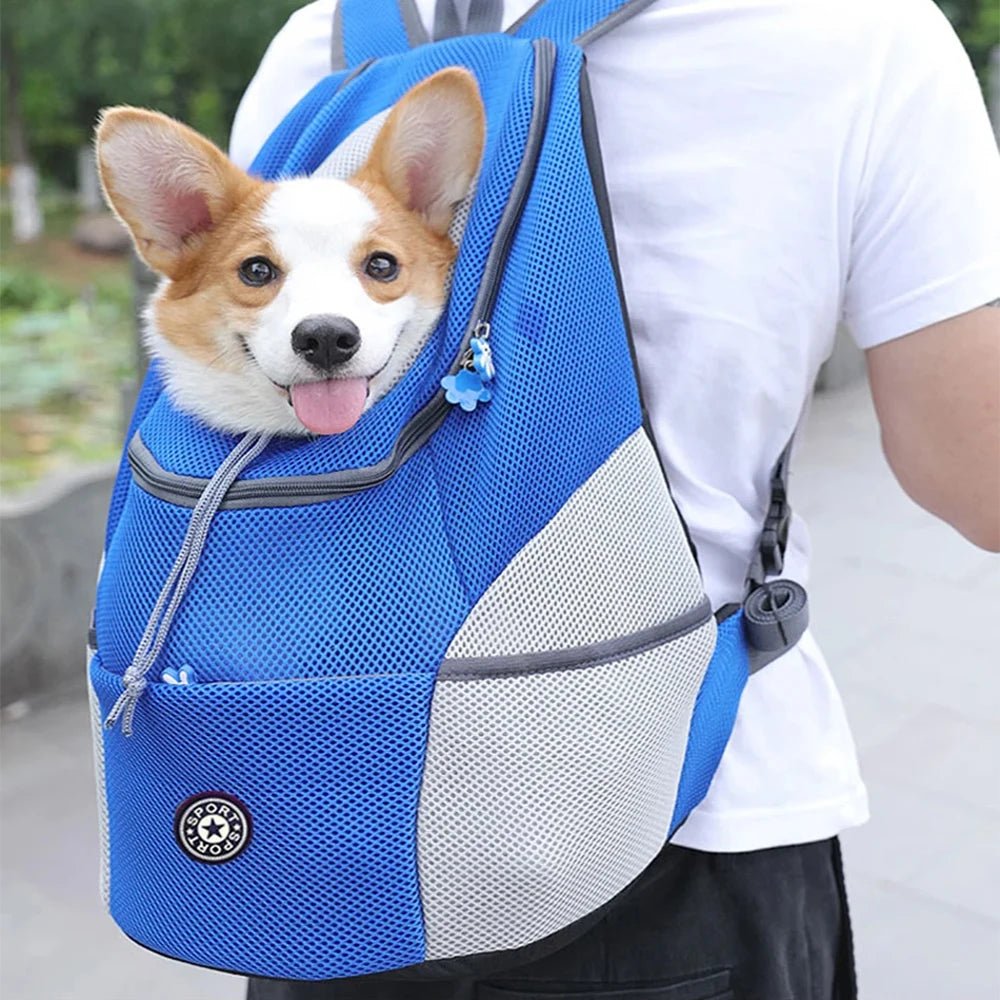 Breathable Mesh Pet Backpack Carrier with Adjustable Straps and Safety Clip for Dogs and Cats