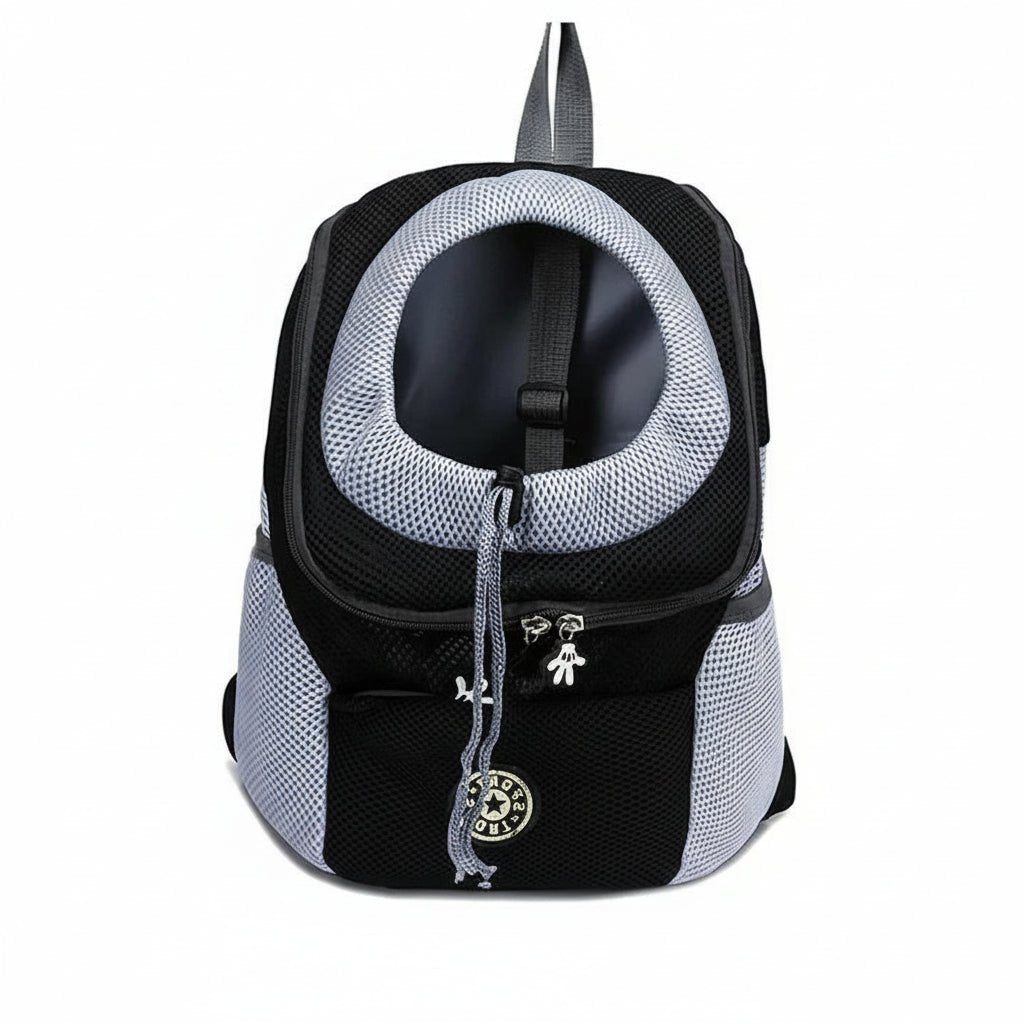 Breathable Mesh Pet Backpack Carrier with Adjustable Straps and Safety Clip for Dogs and Cats