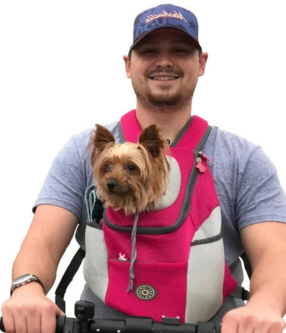Breathable Mesh Pet Backpack Carrier with Adjustable Straps and Safety Clip for Dogs and Cats