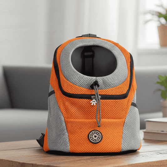 Breathable Mesh Pet Backpack Carrier with Adjustable Straps and Safety Clip for Dogs and Cats