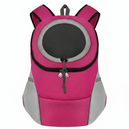 Breathable Mesh Pet Backpack Carrier with Adjustable Straps and Safety Clip for Dogs and Cats