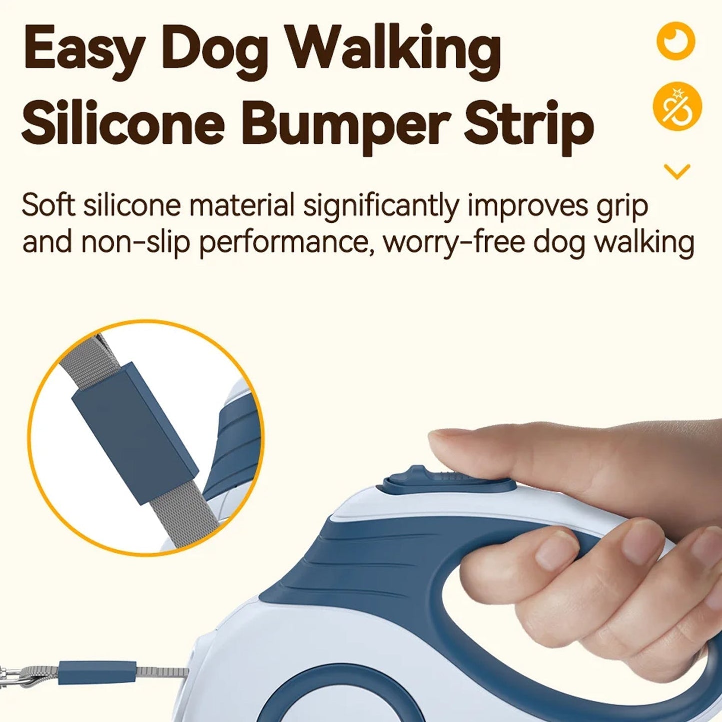Retractable Dog Leash with 360° Tangle-Free Design - 3M/5M Length