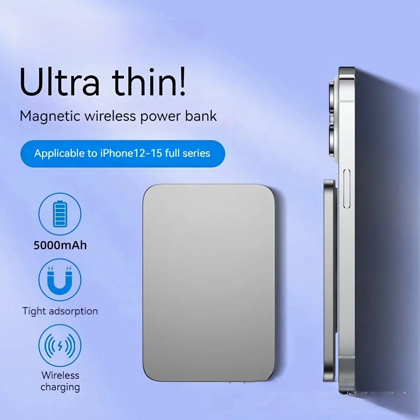 Ultra-Slim Magnetic Power Bank for iPhone