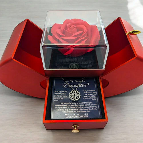 Timeless Clover Rose - A Heartfelt Gift for Your Daughter