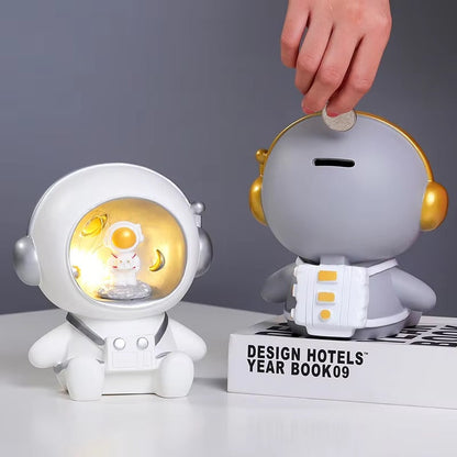 2-in-1 Night Light and Astronaut Piggy Bank for Children