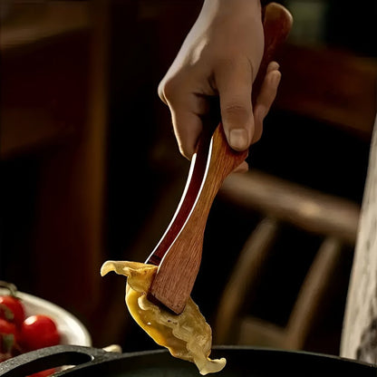 Heat Resistant Kitchen Tongs Made of Natural Wood