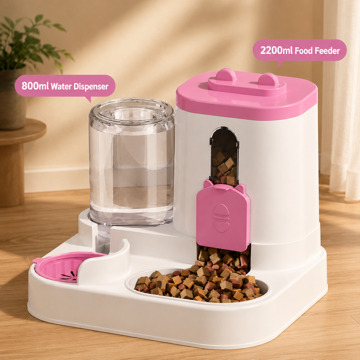 Pet Food and Water Dispenser for Dogs and Cats – Automatic Feeder