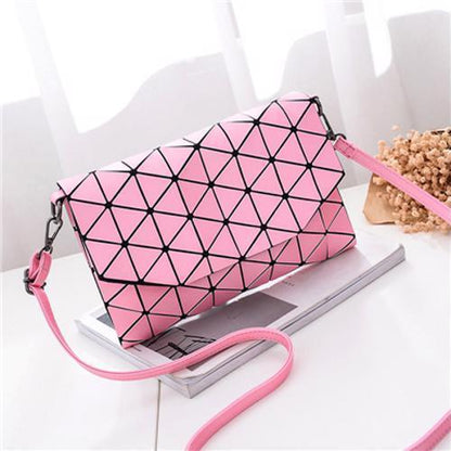 Matte Shoulder Bag with Abstract Geometric Design
