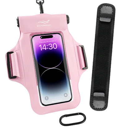Phone Armband Pouch with Detachable Strap - Waterproof Case