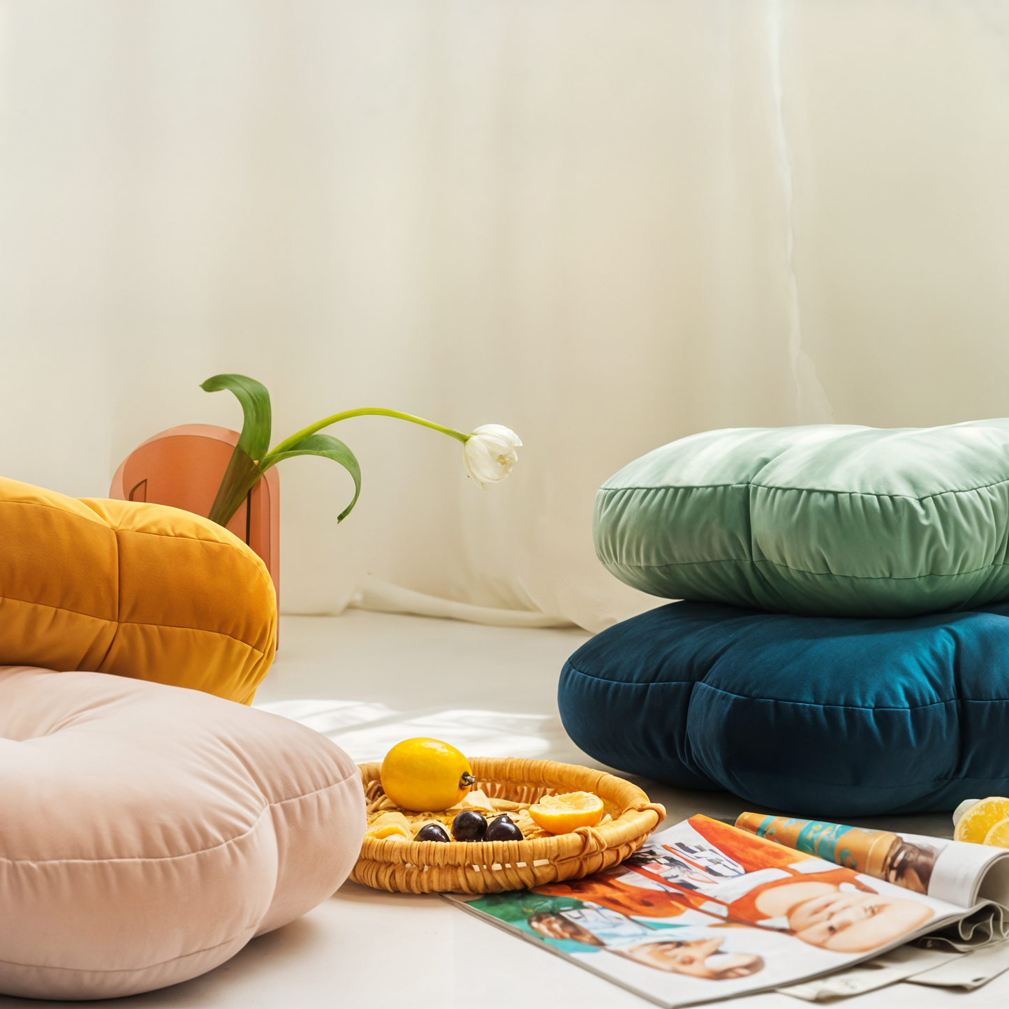 Cozy Floral Velvet Cushion for Vibrant Home Décor