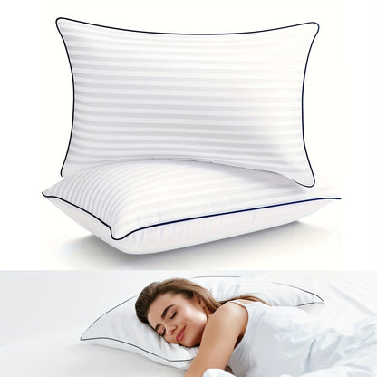 Cooling Supportive Bed Pillow - Soft Down Alternative for All Sleep Positions