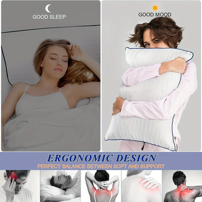 Cooling Supportive Bed Pillow - Soft Down Alternative for All Sleep Positions