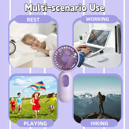 USB Rechargeable Mini Handheld Fan with 3 Speed Settings - Portable for Travel, Office, Outdoor Use
