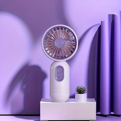 USB Rechargeable Mini Handheld Fan with 3 Speed Settings - Portable for Travel, Office, Outdoor Use