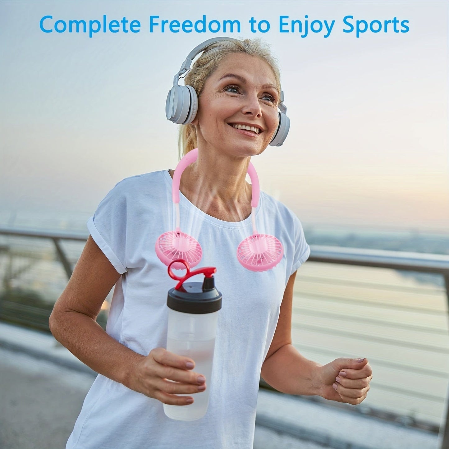 Portable Neck Fan – USB Rechargeable, Hands-Free with 360° Adjustable Speed