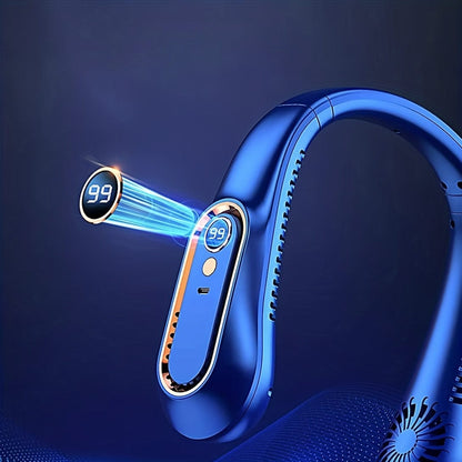 Portable Bladeless Neck Fan with USB – 5-Speed Cooler and Digital Display