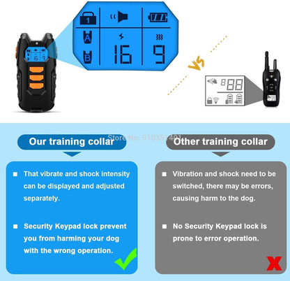Rechargeable Waterproof Remote Dog Training Collar with Shock and Vibration for All Sizes