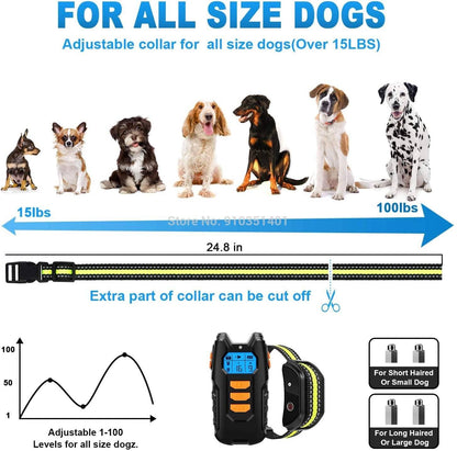 Rechargeable Waterproof Remote Dog Training Collar with Shock and Vibration for All Sizes