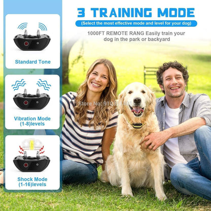 Rechargeable Waterproof Remote Dog Training Collar with Shock and Vibration for All Sizes