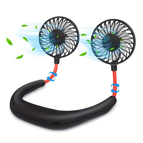 Portable Neck Fan – USB Rechargeable, Hands-Free with 360° Adjustable Speed
