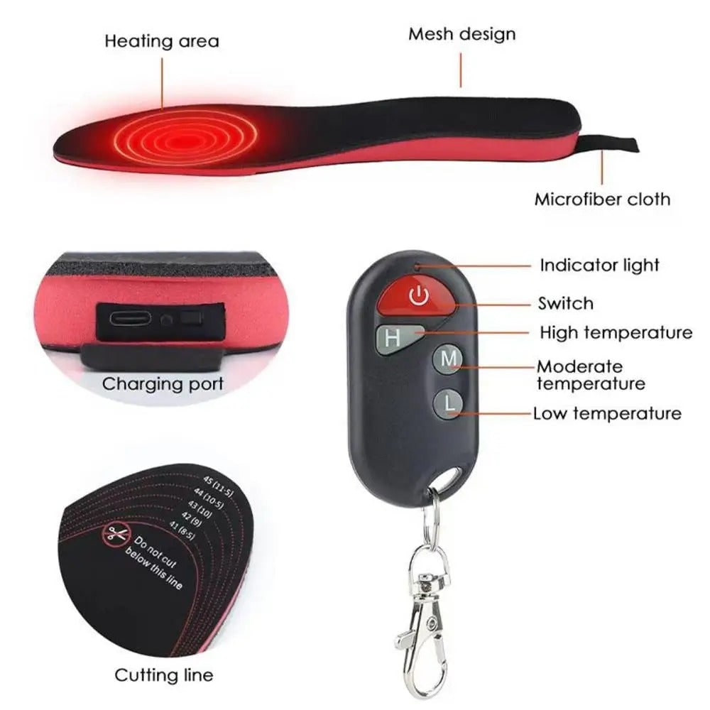 Customizable Heated Insoles with Remote for Ultimate Comfort