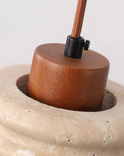 Ceramic Pendant Light with Wavy Shade – Japandi Style for Bedside Illumination