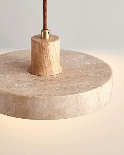 Modern Kitchen Pendant Light with Travertine Stone Appearance