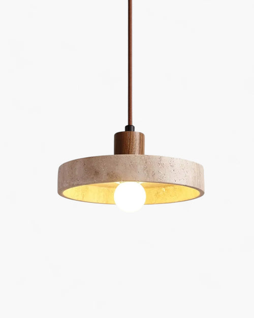 Modern Kitchen Pendant Light with Travertine Stone Appearance