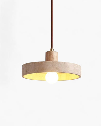 Modern Kitchen Pendant Light with Travertine Stone Appearance