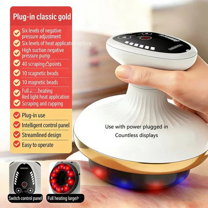 Heated Electric Cupping Massage Device for Muscle Tension Relief
