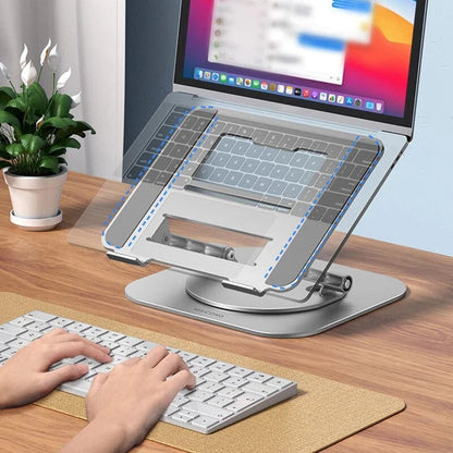 Versatile Ergonomic Laptop Riser with 360° Pivot and Foldable Design