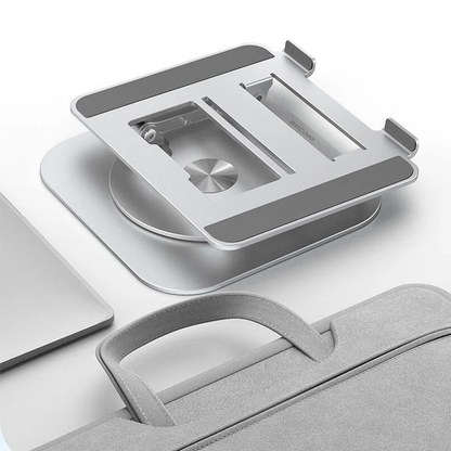 Versatile Ergonomic Laptop Riser with 360° Pivot and Foldable Design
