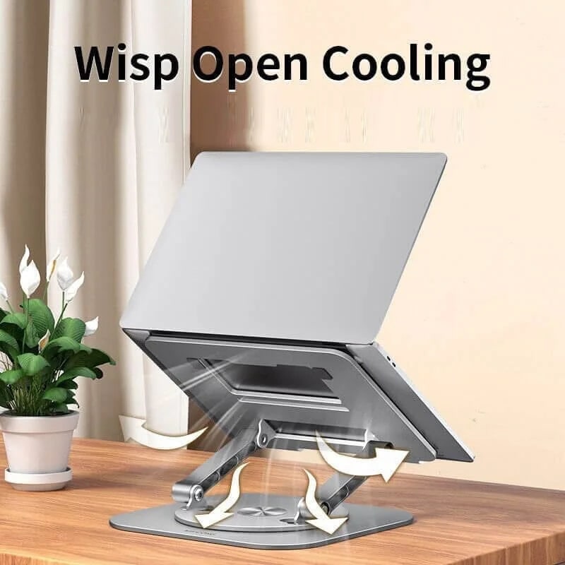 Versatile Ergonomic Laptop Riser with 360° Pivot and Foldable Design