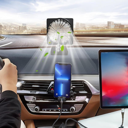 Compact Vehicle Breeze Maker with USB and 360° Flexibility