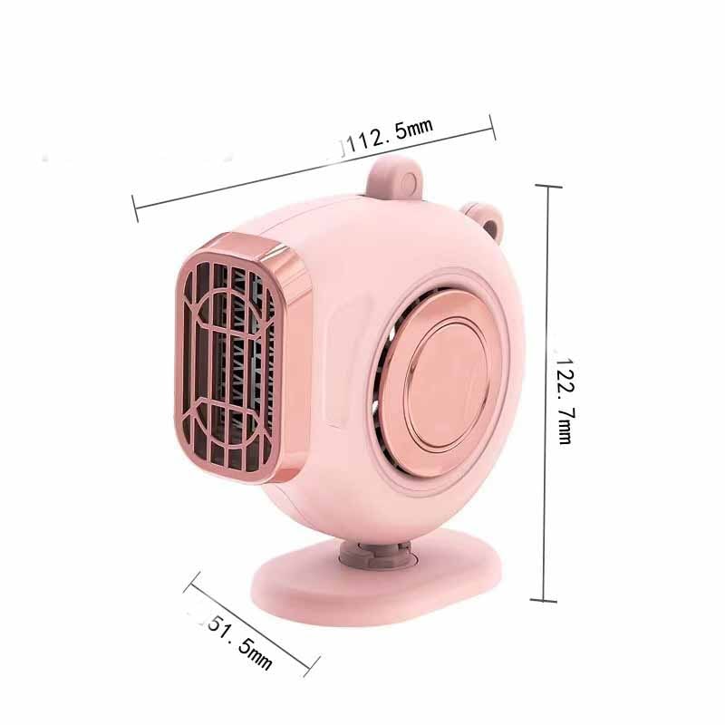 Compact Car Climate Control Heater with 12V Plug & Holder
