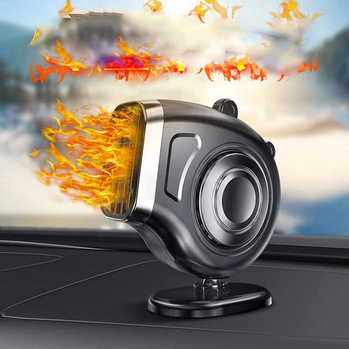 Compact Car Climate Control Heater with 12V Plug & Holder