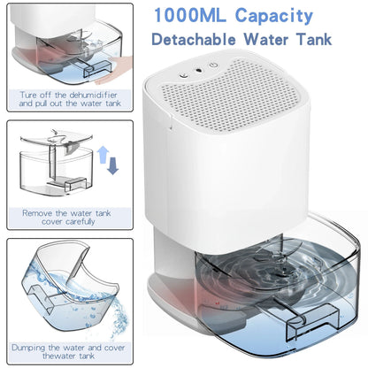 Compact Moisture Eliminator with Drain Hose and Air Filter 1000ml