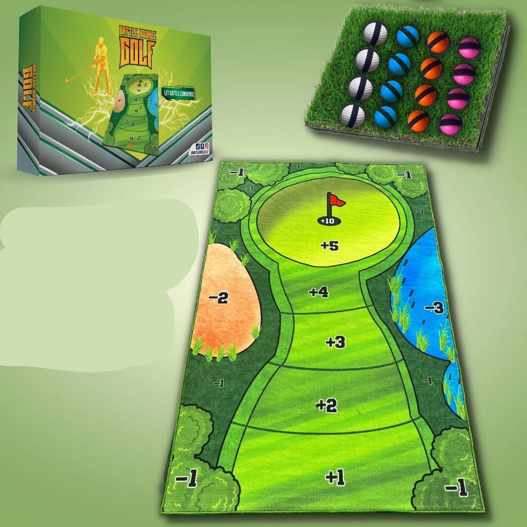 Compact Golf Chipping Challenge with Interactive Target Mat