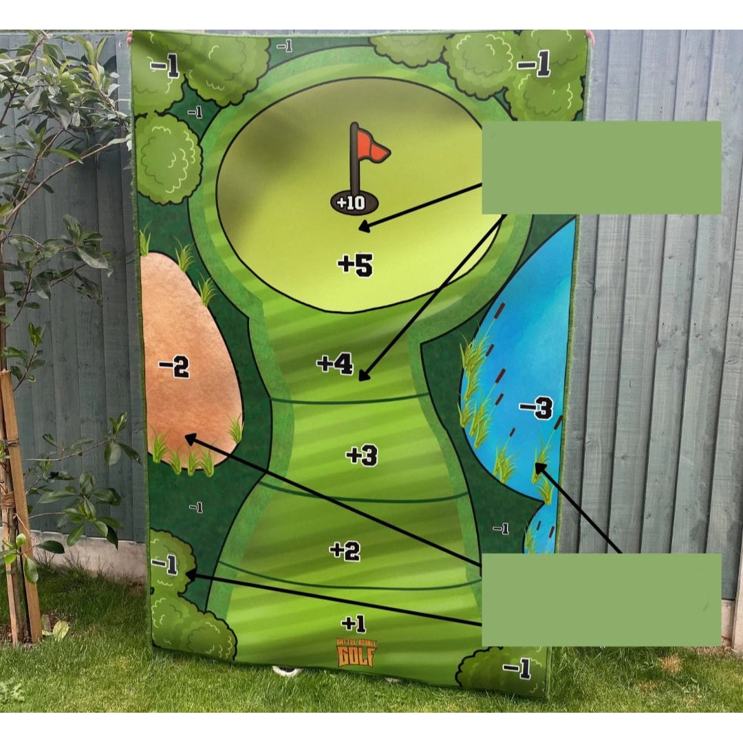 Compact Golf Chipping Challenge with Interactive Target Mat