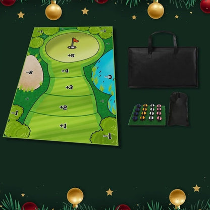 Compact Golf Chipping Challenge with Interactive Target Mat