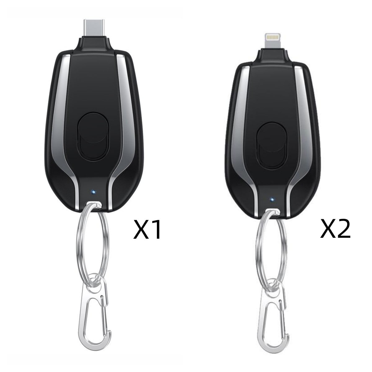 Compact Keychain Battery Charger with Retractable Connector