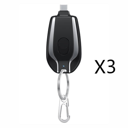 Compact Keychain Battery Charger with Retractable Connector