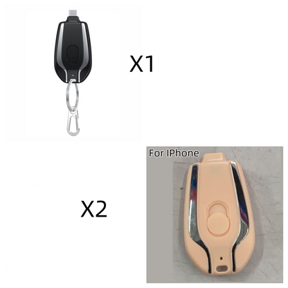 Compact Keychain Battery Charger with Retractable Connector