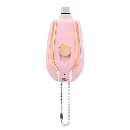 Compact Keychain Battery Charger with Retractable Connector