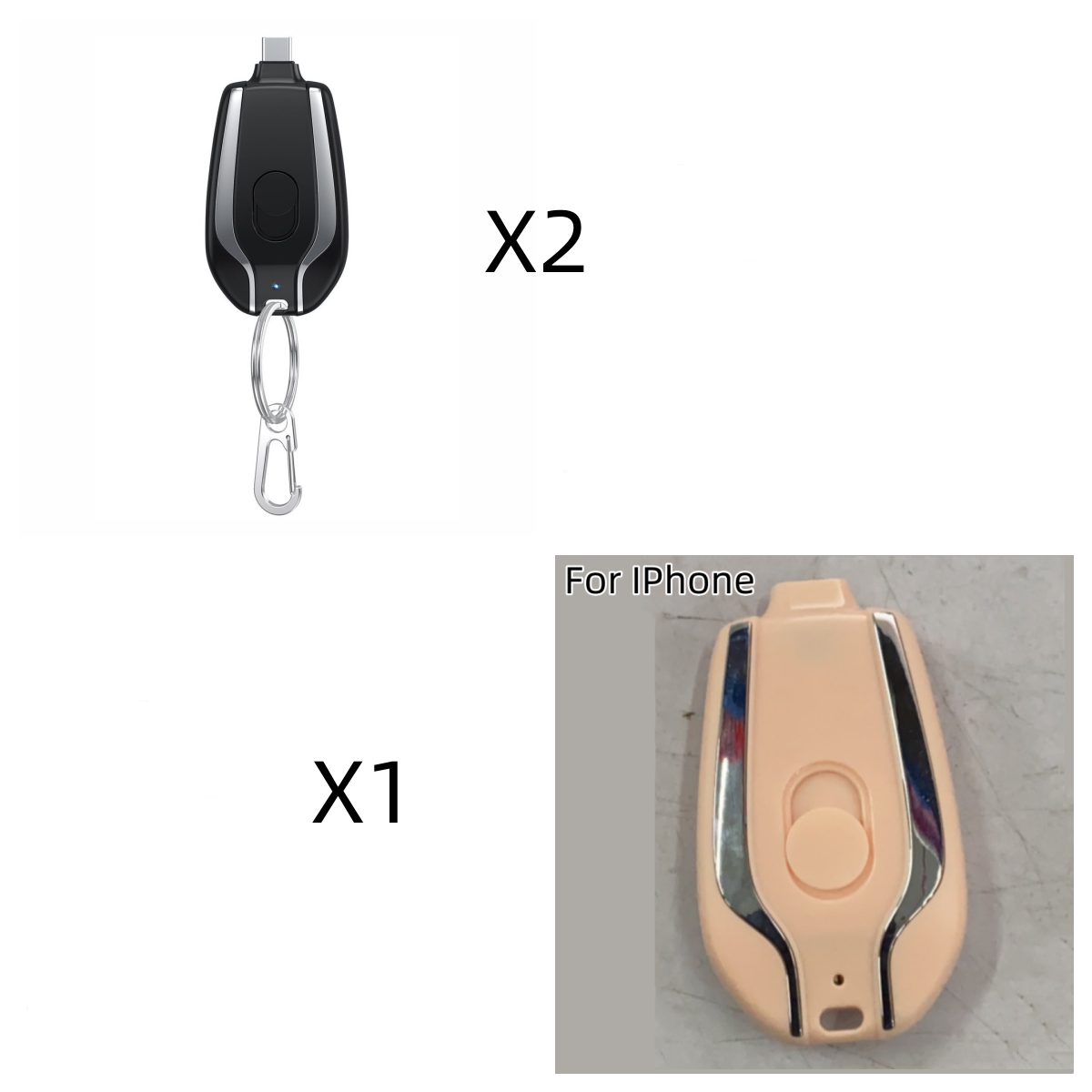 Compact Keychain Battery Charger with Retractable Connector