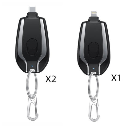 Compact Keychain Battery Charger with Retractable Connector