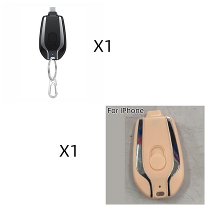 Compact Keychain Battery Charger with Retractable Connector