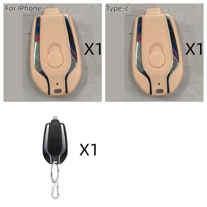 Compact Keychain Battery Charger with Retractable Connector