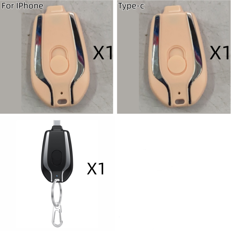 Compact Keychain Battery Charger with Retractable Connector